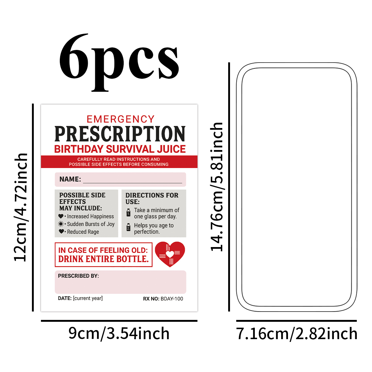 6pcs Fun Emergency Prescriptio - Medical Label review and price