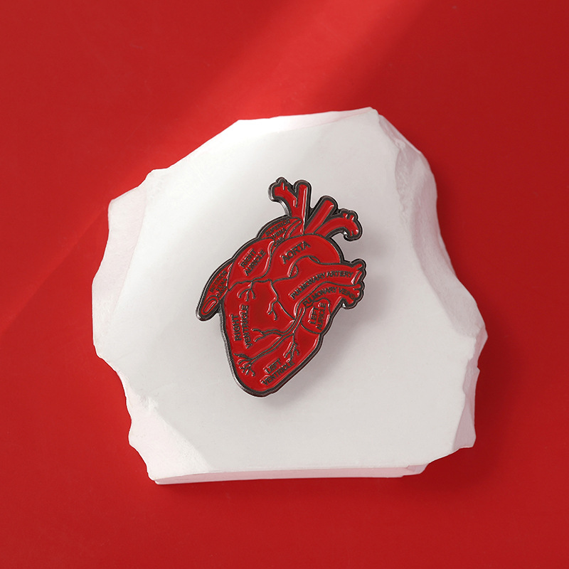 Anatomical Heart Enamel Pin Br - Medical Label review and price