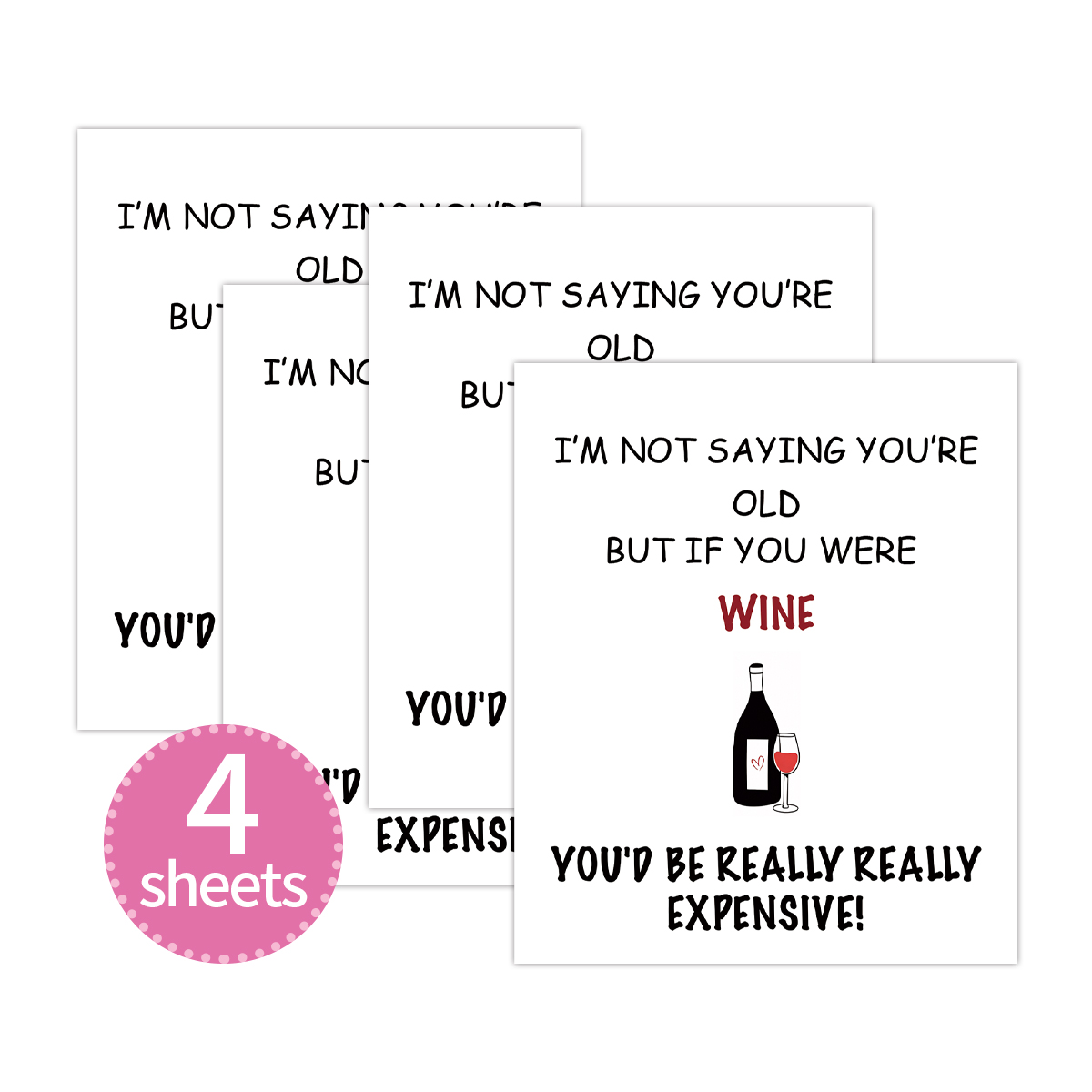 4pcs Funny Wine Bottle Label,  - Medical Label review and price